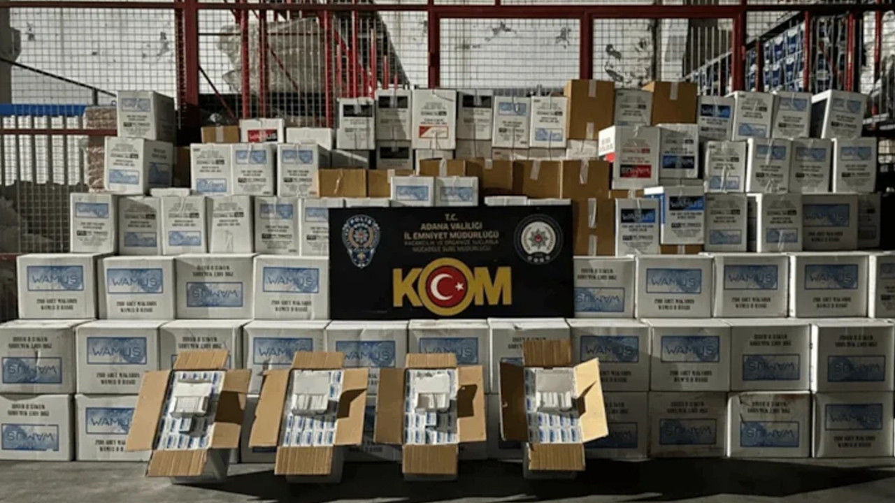 Adana’da Kaçak 12 Milyon Bandrolsüz Makaron Ele Geçirildi